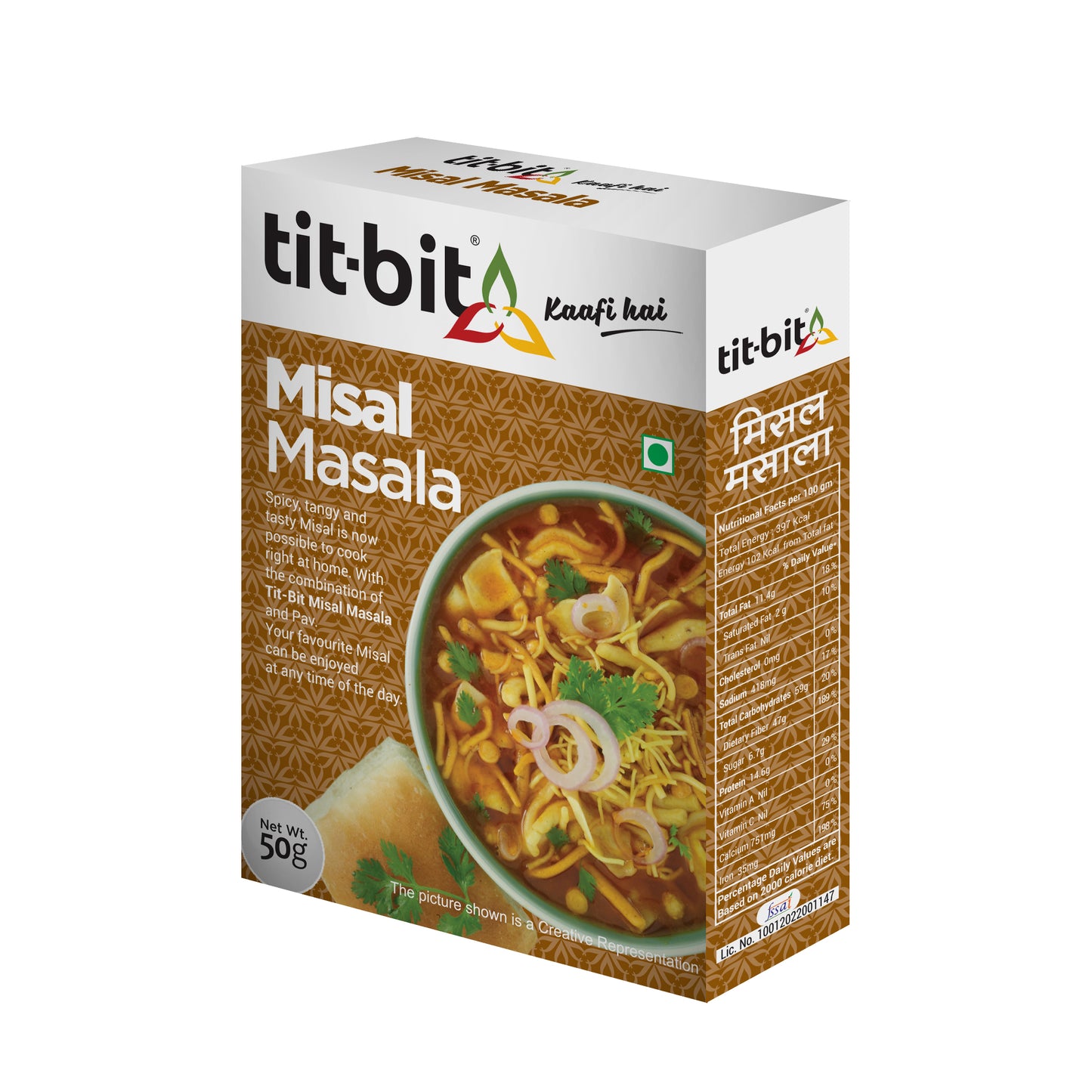 Tit-Bit Misal Masala-50g Box (Pack of 2)