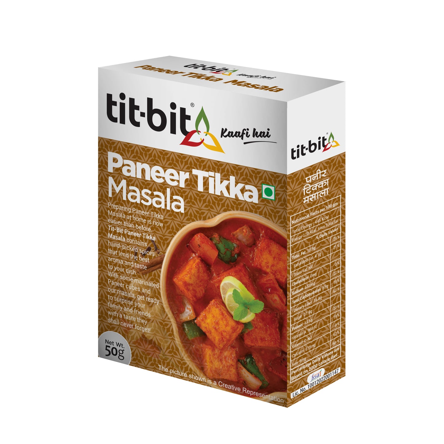 Tit-Bit Paneer Tikka Masala-50g Box (Pack of 2)