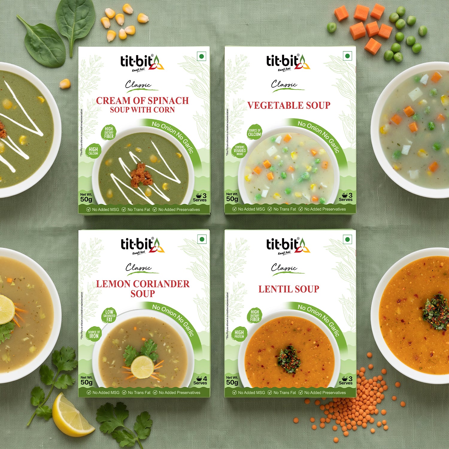 Classic Soup Combo (No Onion, No Garlic)- 50 g each (Pack of 4)