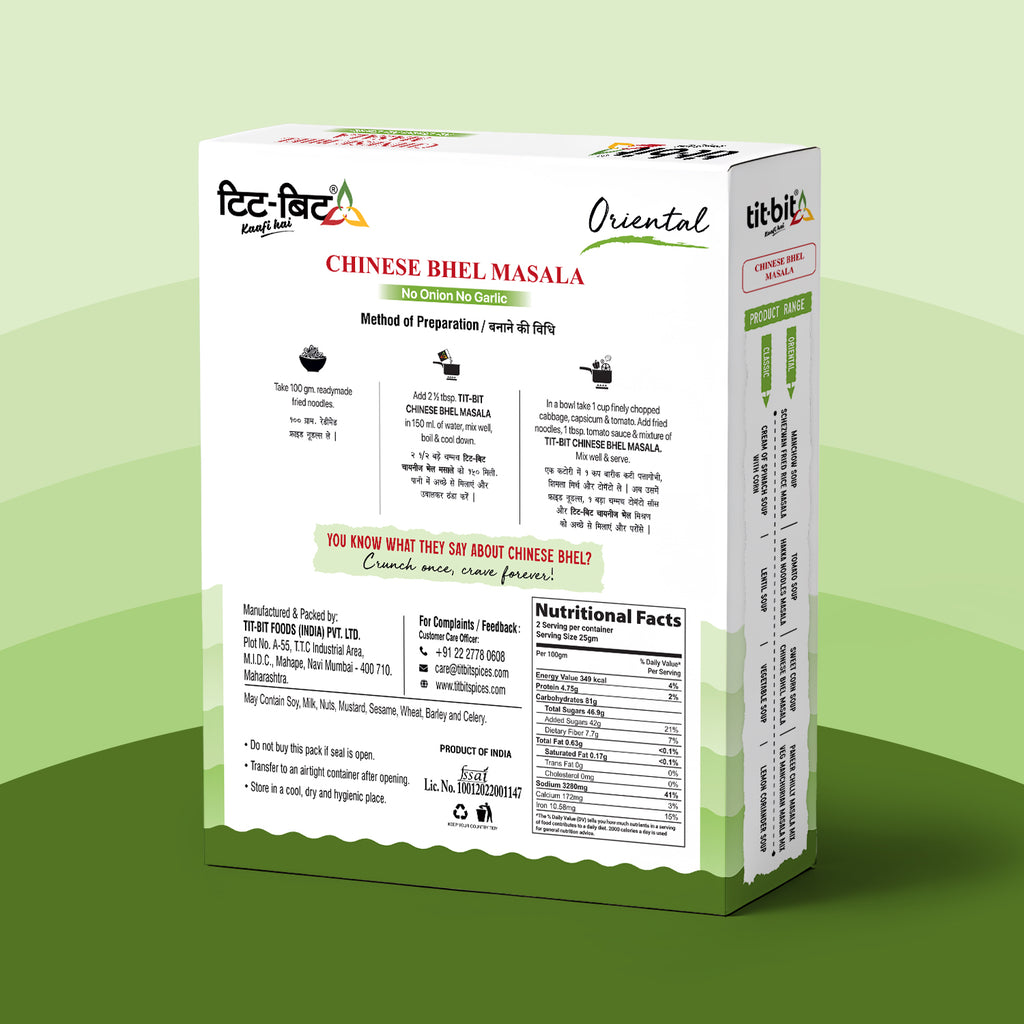 Tit-Bit Oriental-[No Onion No Garlic] Chinese Bhel Masala Mix Combo Pack of 5 [50 gms each-Total 250 gms]