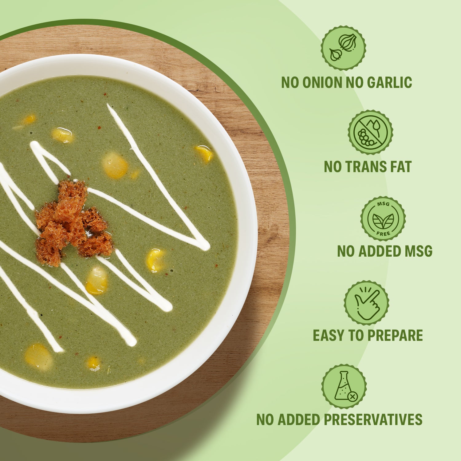 Cream of Spinach Soup (No Onion, No Garlic)- 50 g each (Pack of 5)