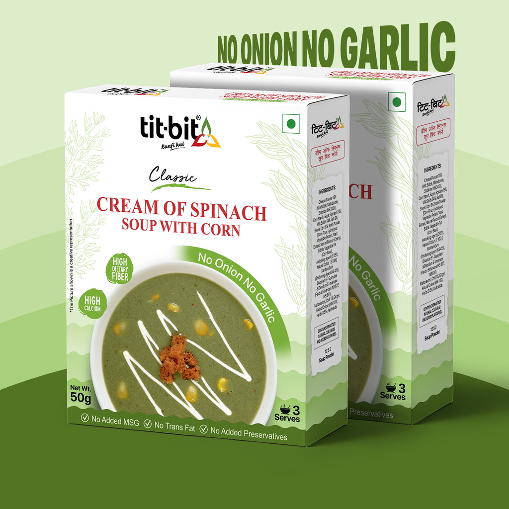 Cream of Spinach Soup (No Onion, No Garlic)- 50 g each (Pack of 2)