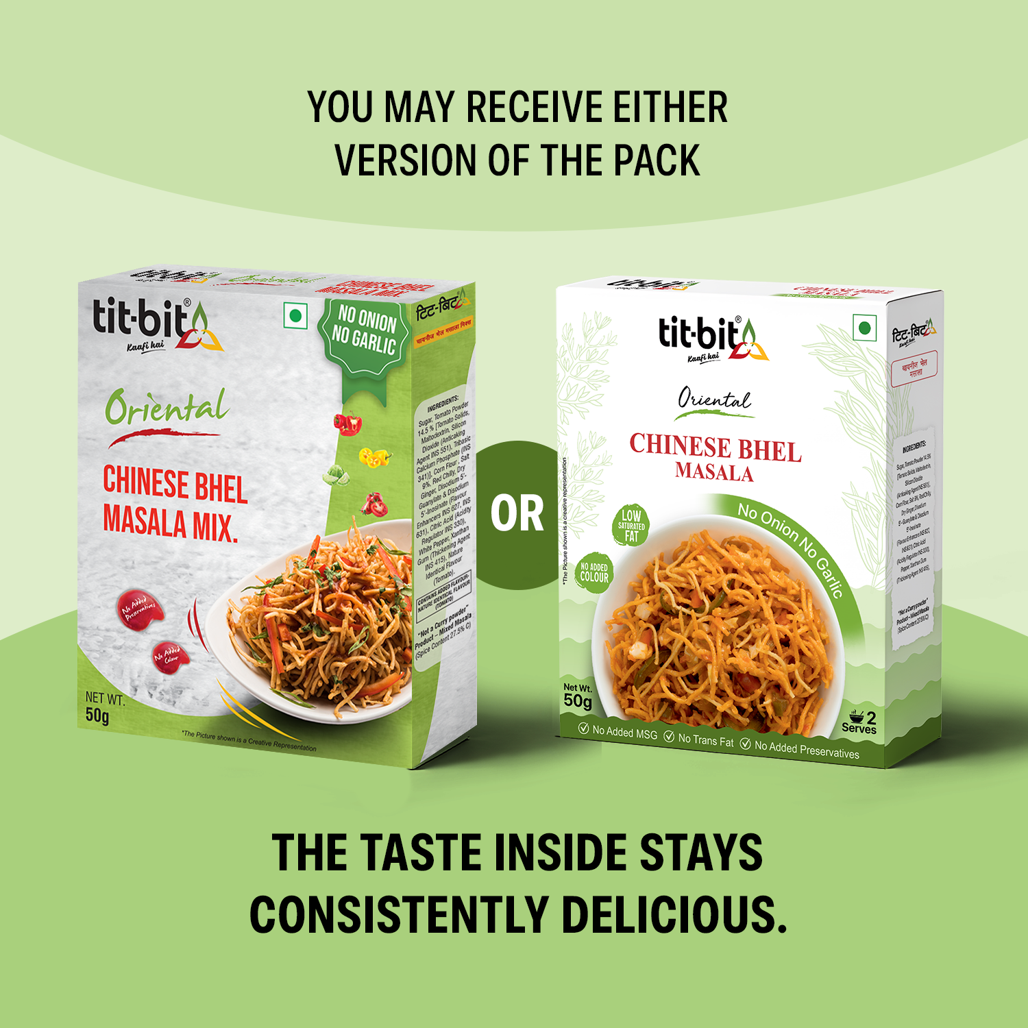 Tit-Bit Oriental-[No Onion No Garlic] Chinese Bhel Masala Mix Combo Pack of 5 [50 gms each-Total 250 gms]