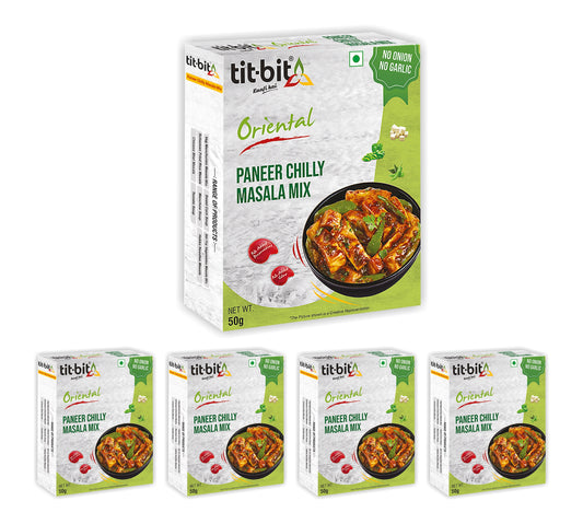 Tit-Bit Oriental-[No Onion No Garlic] Paneer Chilly Masala Mix Pack of 5 [50 gms each-Total 250 gms]