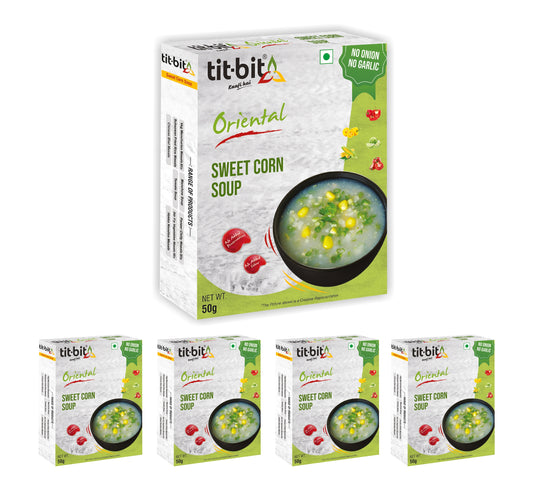 Tit-Bit Oriental-[No Onion No Garlic] Sweet Corn Soup Combo Pack of 5 [50 gms each-Total 250 gms]