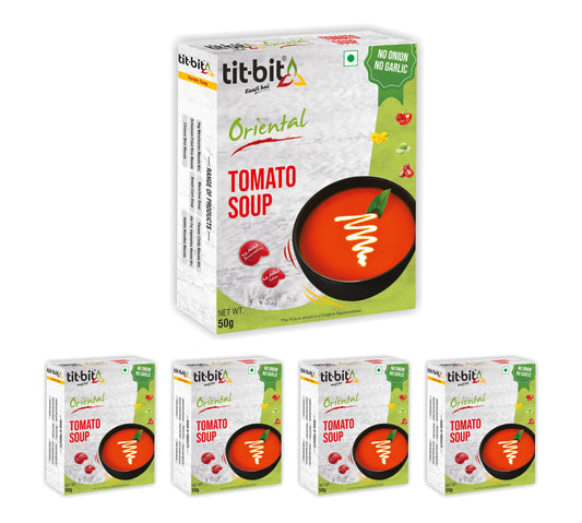 Tit-Bit Oriental-[No Onion No Garlic] Tomato Soup Combo Pack of 5 [50 gms each-Total 250 gms]