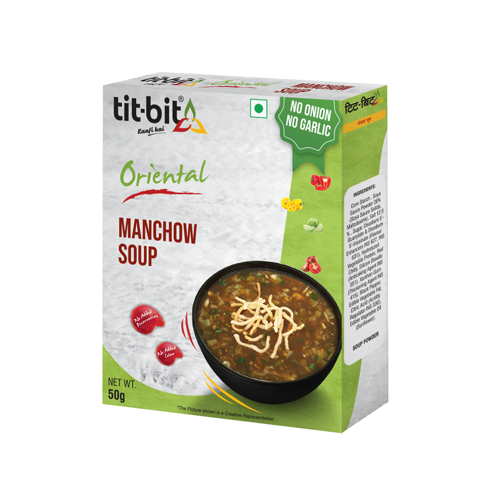 TitBit ORIENTAL[No Onion No Garlic] Manchow Soup50 gm Pack Kaafi hai