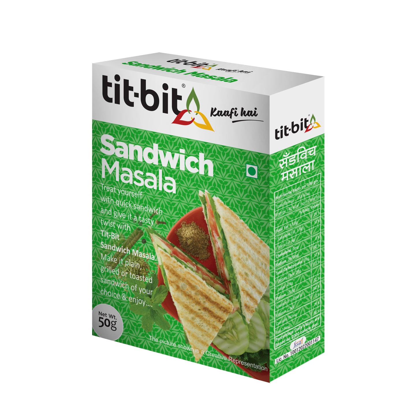 Tit-Bit Sandwich Masala-50g Box