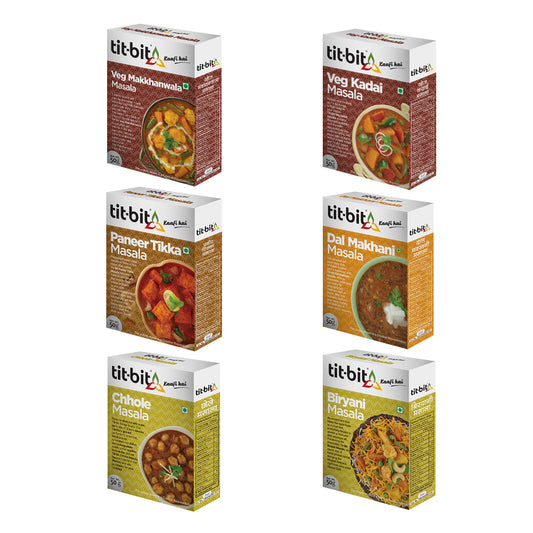 Tit-Bit Punjabi Miracle Masala Combo Pack of 6-[50 g Each-Total 300 gms]